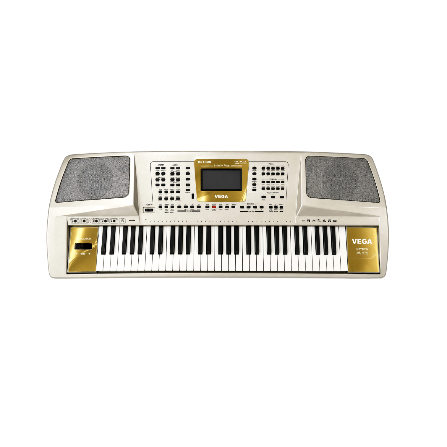Ketron Vega 4-piece sticker set Gold, black, silver mirror