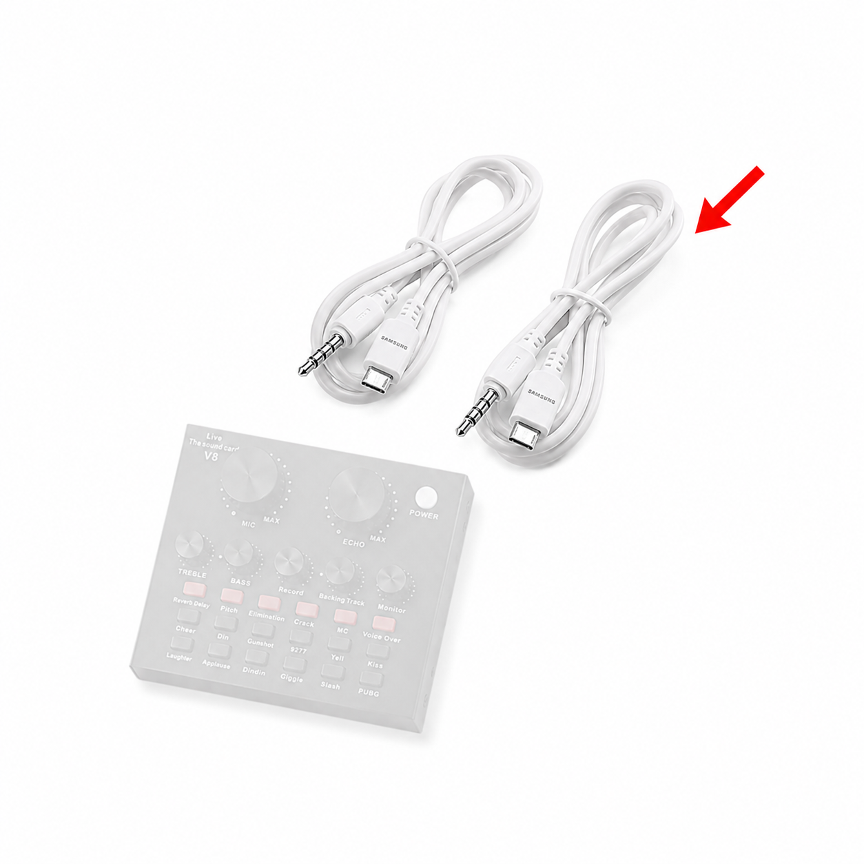 Micro USB to 3.5mm AUX Cable for V8 Live Sound Card