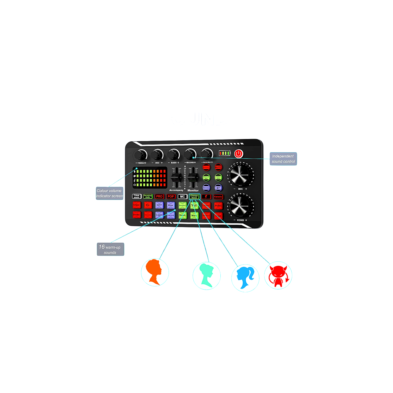F998 Live Sound Card Audio Canlı Ses Kartı Ses Mikseri Tiktok
