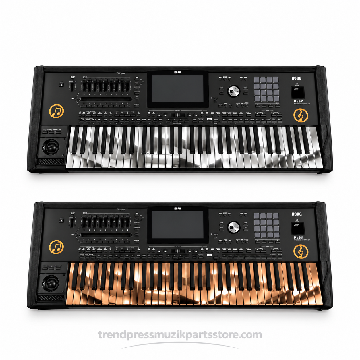 Korg Pa5x , Pa4x , Pa3x , Pa2x Pa1xPro Heat sticker, titanium And the golden And black and white And bronze mirror mask keyboard 61 Key 5 Oktav