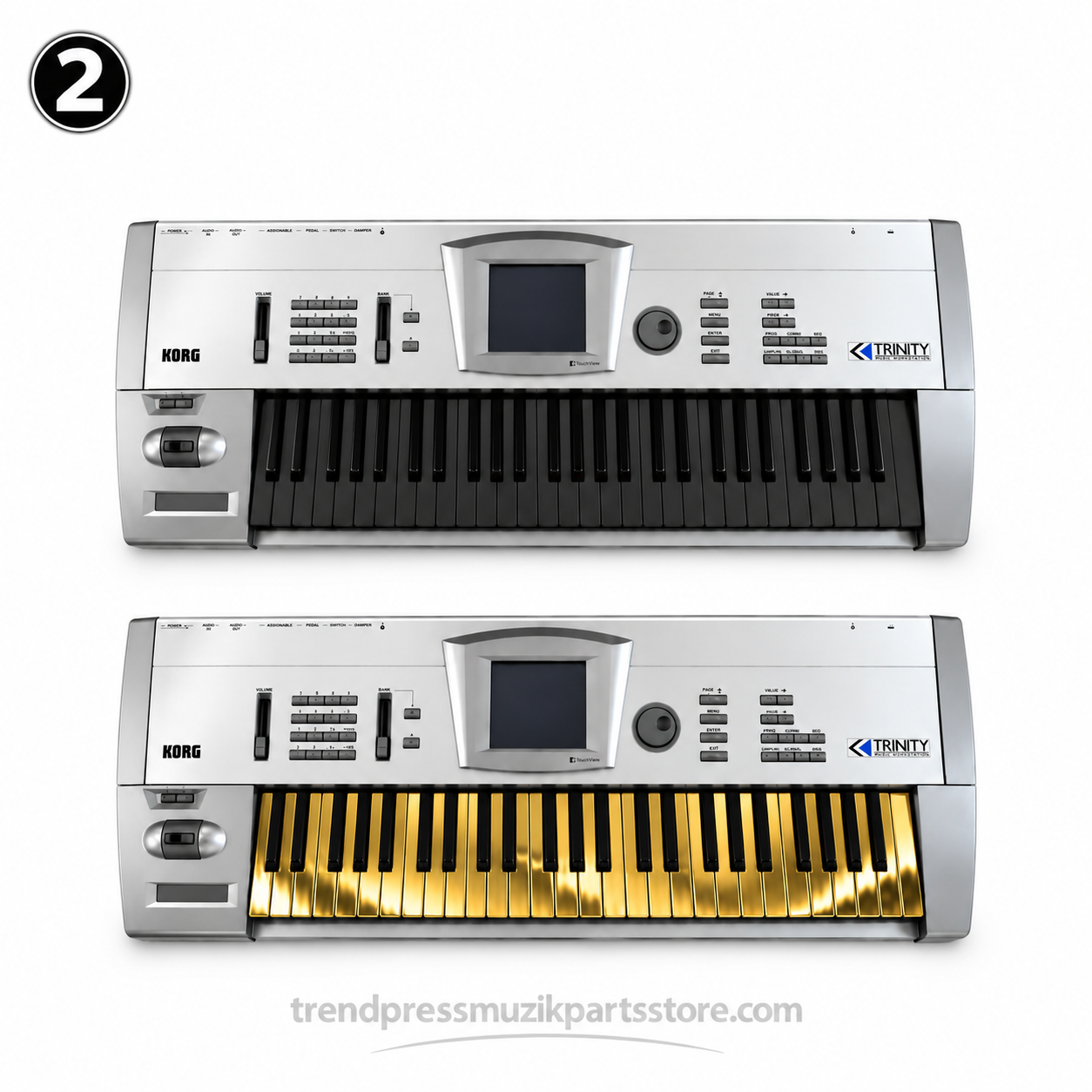 Korg Heat sticker, titanium And golden And white And Black and bronze mirror mask Trinity + Triton Classic + Studio + Extreme keyboard 61 Key 5 Oktav
