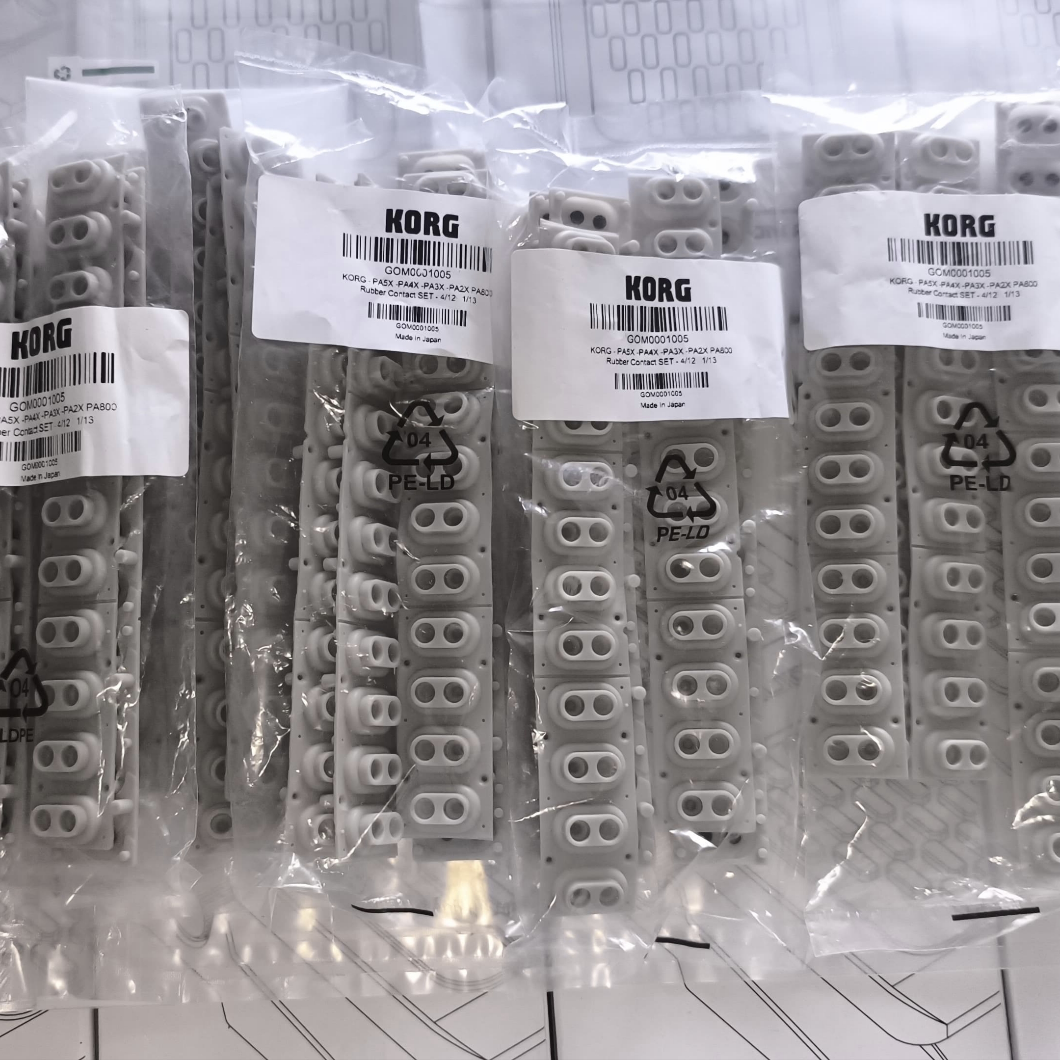 Korg PA5X -PA4X -PA3X -PA2X -PA1X -PA800 - Lastik Contact SET - 4/12 1/13 (NEW)